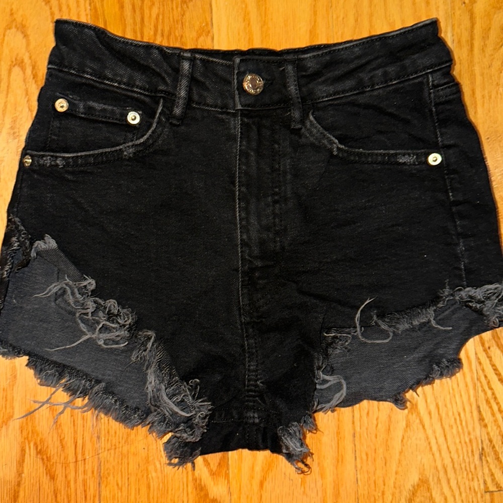Zara Black Denim Shorts, size 2